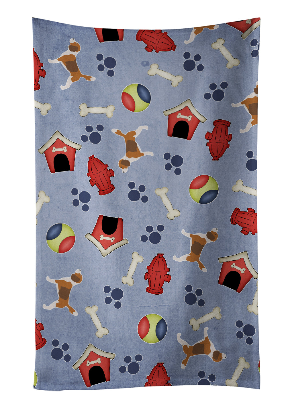 Beagle Dog House Collection Kitchen Towel Velour Plush Front and Cotton Loop Back Machine Washable