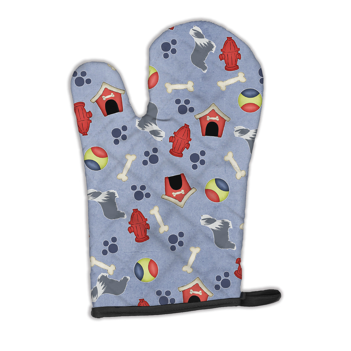 Bearded Collie Dog House Collection Oven Mitt Heat Resistant Thick Oven Mitt for Hot Pans and Oven, Kitchen Mitt Protect Hands, Cooking Baking Glove
