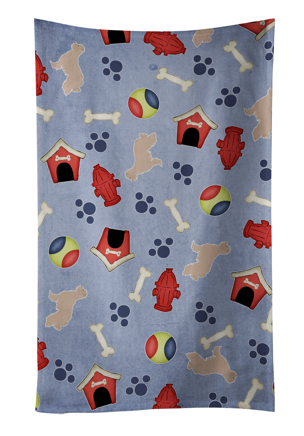 Pyrenean Shepherd Dog House Collection Kitchen Towel Velour Plush Front and Cotton Loop Back Machine Washable