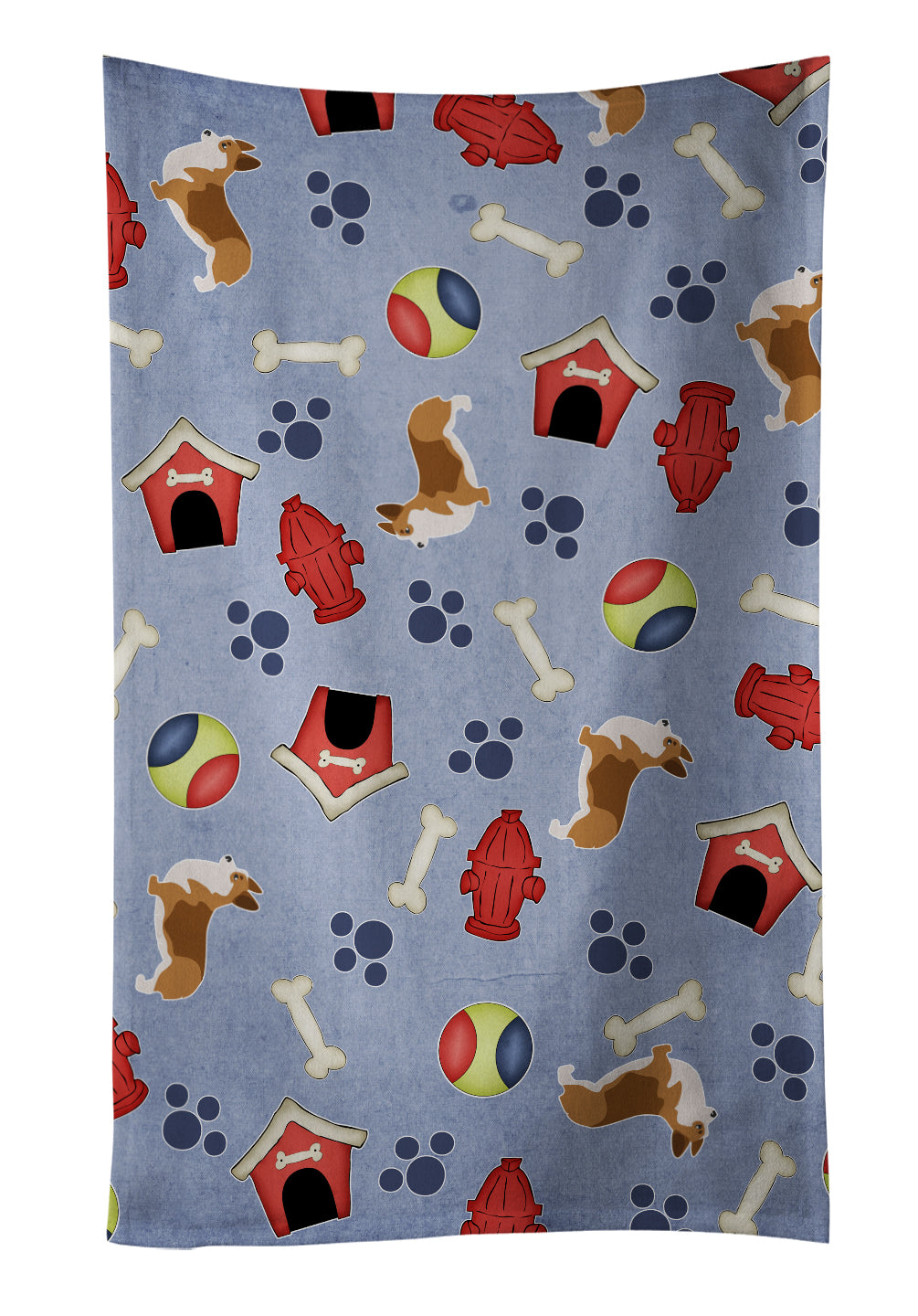 Corgi Dog House Collection Kitchen Towel Velour Plush Front and Cotton Loop Back Machine Washable