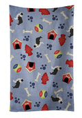Black Border Collie Dog House Collection Kitchen Towel Velour Plush Front and Cotton Loop Back Machine Washable