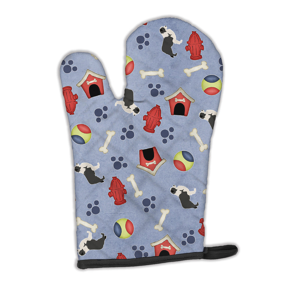 Black Border Collie Dog House Collection Oven Mitt Heat Resistant Thick Oven Mitt for Hot Pans and Oven, Kitchen Mitt Protect Hands, Cooking Baking Glove