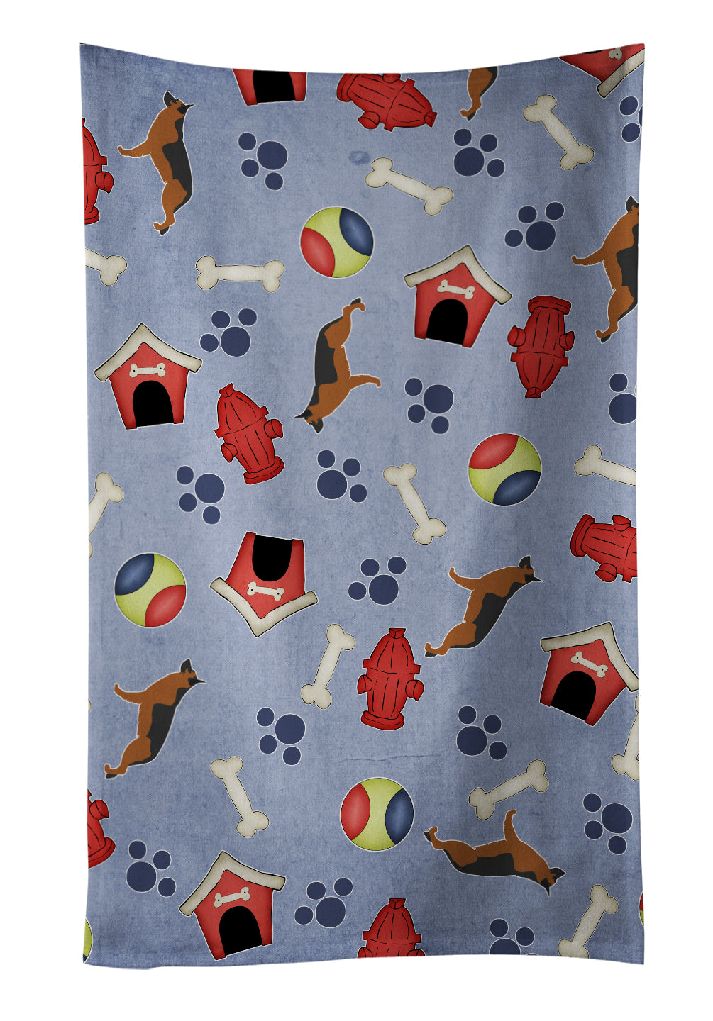 German Shepherd Dog House Collection Kitchen Towel Velour Plush Front and Cotton Loop Back Machine Washable