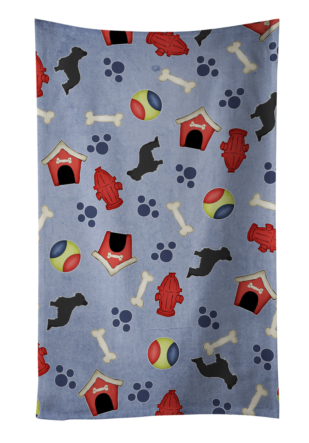 Briard Dog House Collection Kitchen Towel Velour Plush Front and Cotton Loop Back Machine Washable