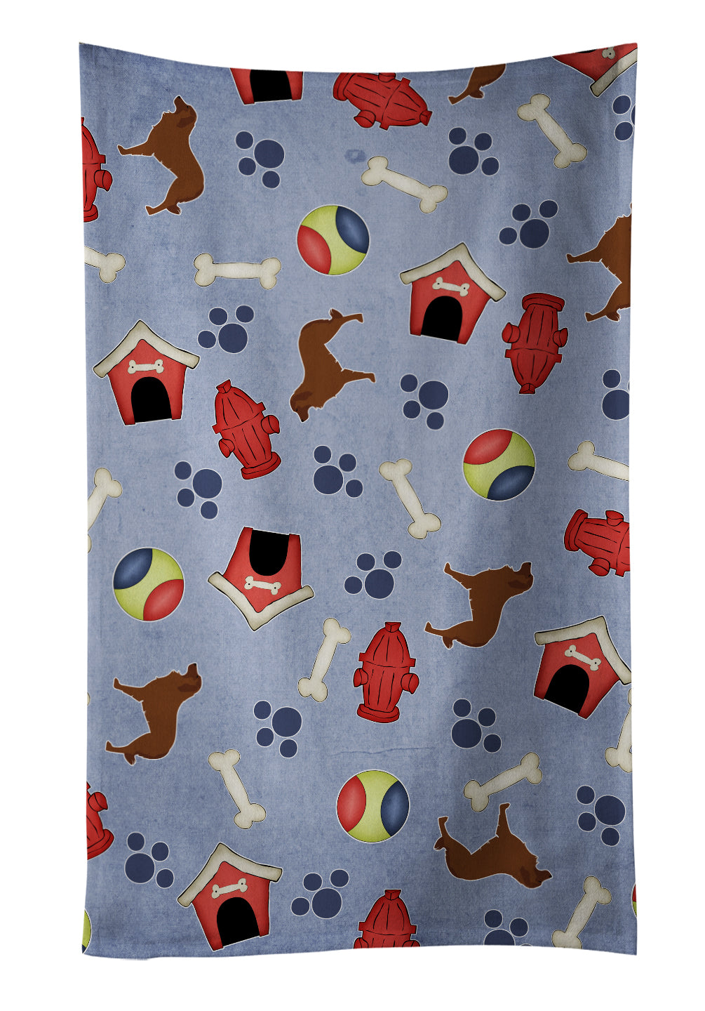Portuguese Sheepdog Dog Dog House Collection Kitchen Towel Velour Plush Front and Cotton Loop Back Machine Washable