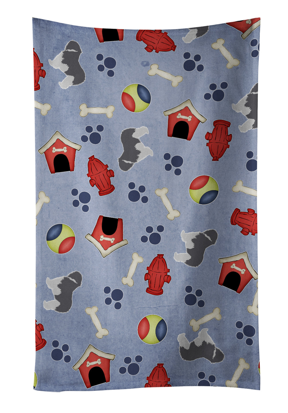 Polish Lowland Sheepdog Dog Dog House Collection Kitchen Towel Velour Plush Front and Cotton Loop Back Machine Washable