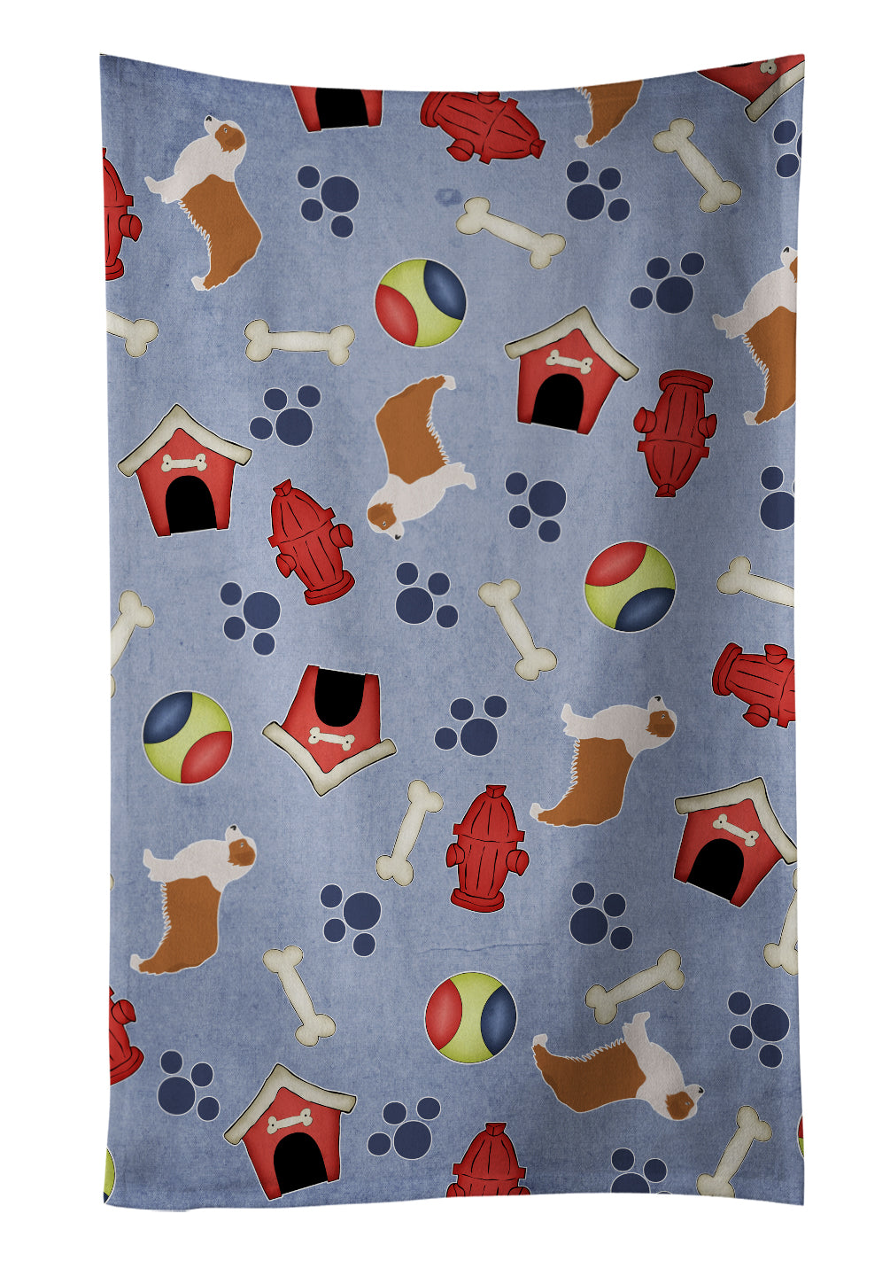 Australian Shepherd Dog Dog House Collection Kitchen Towel Velour Plush Front and Cotton Loop Back Machine Washable