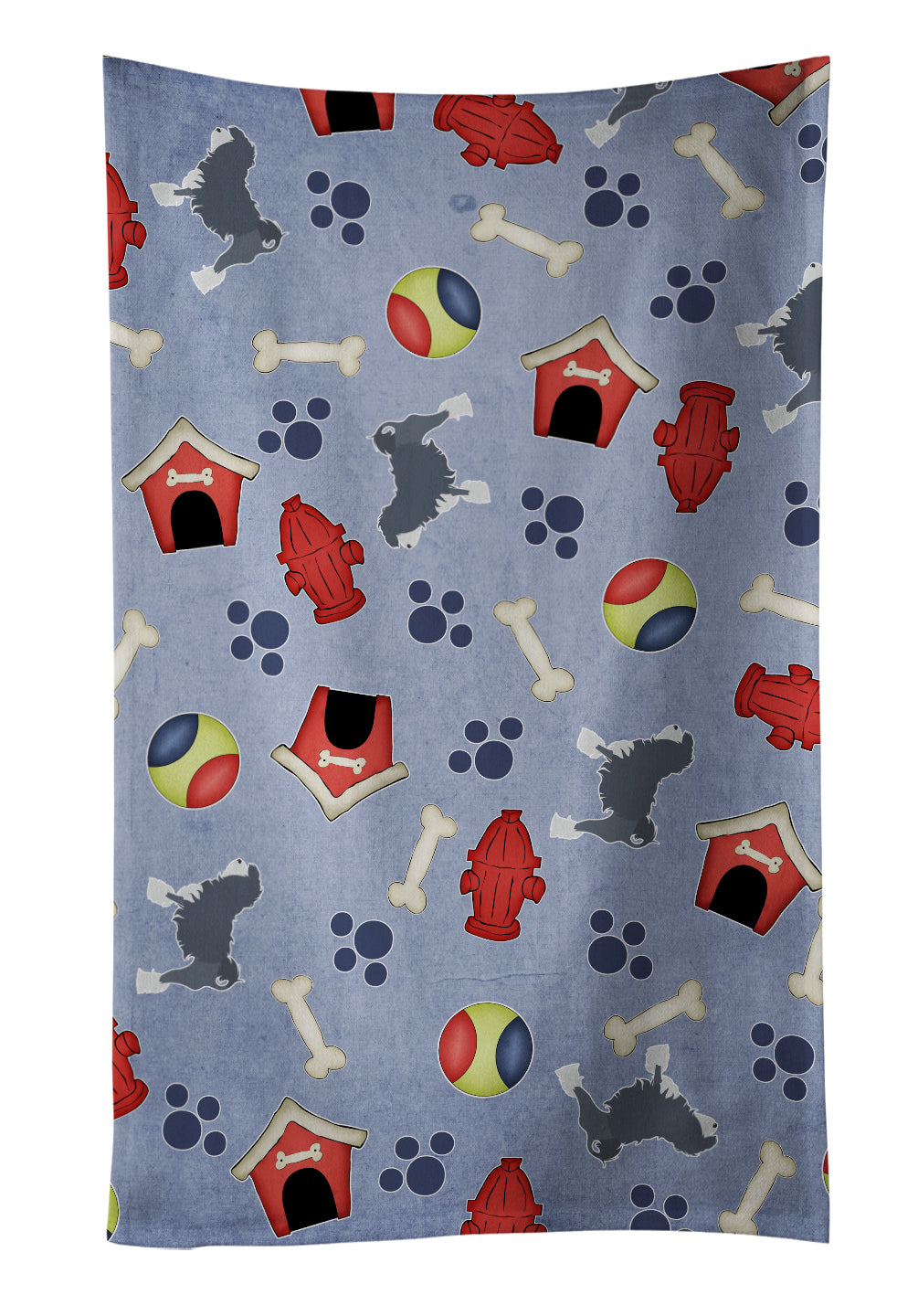 Lowchen Dog House Collection Kitchen Towel Velour Plush Front and Cotton Loop Back Machine Washable