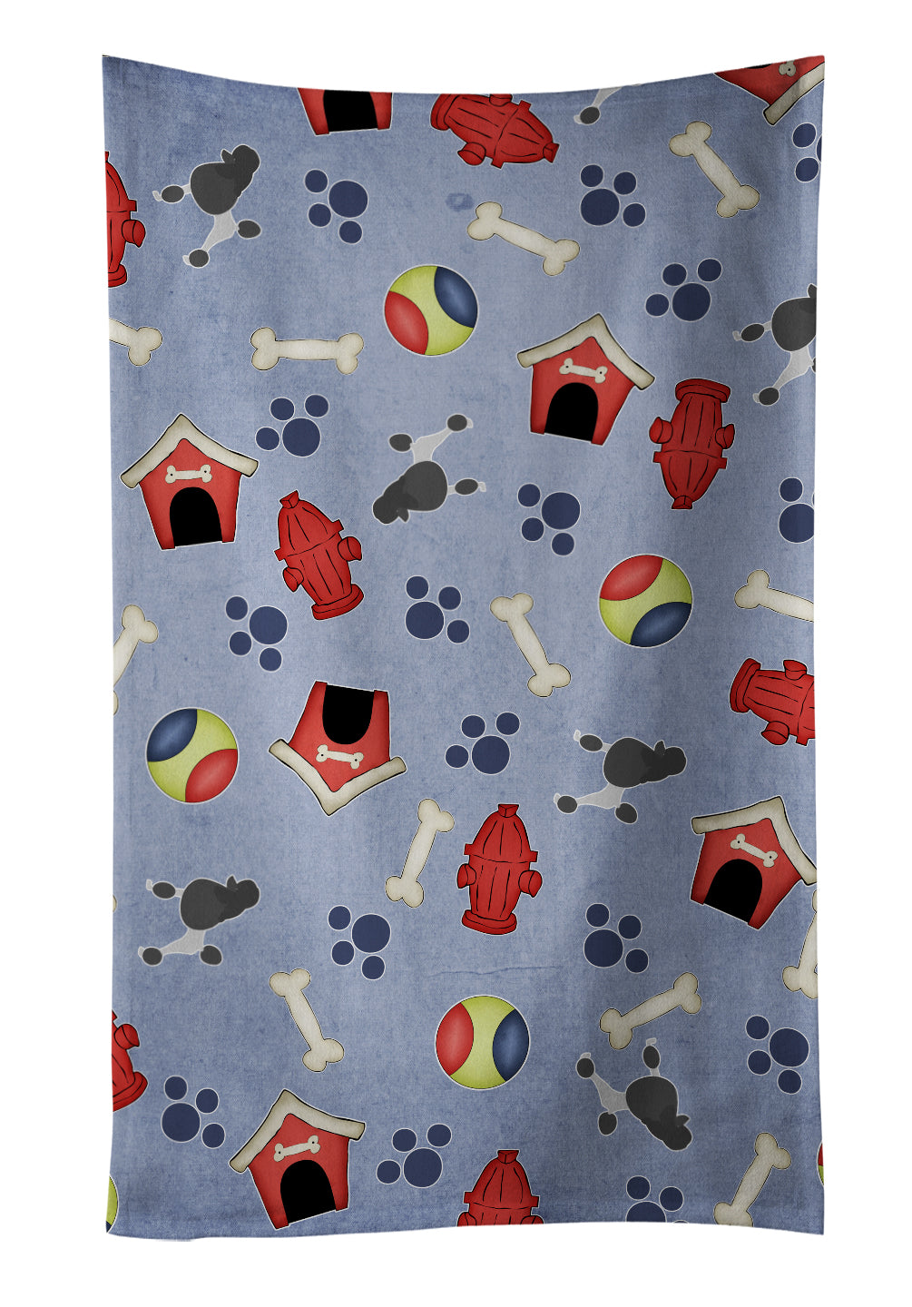 Poodle Dog House Collection Kitchen Towel Velour Plush Front and Cotton Loop Back Machine Washable