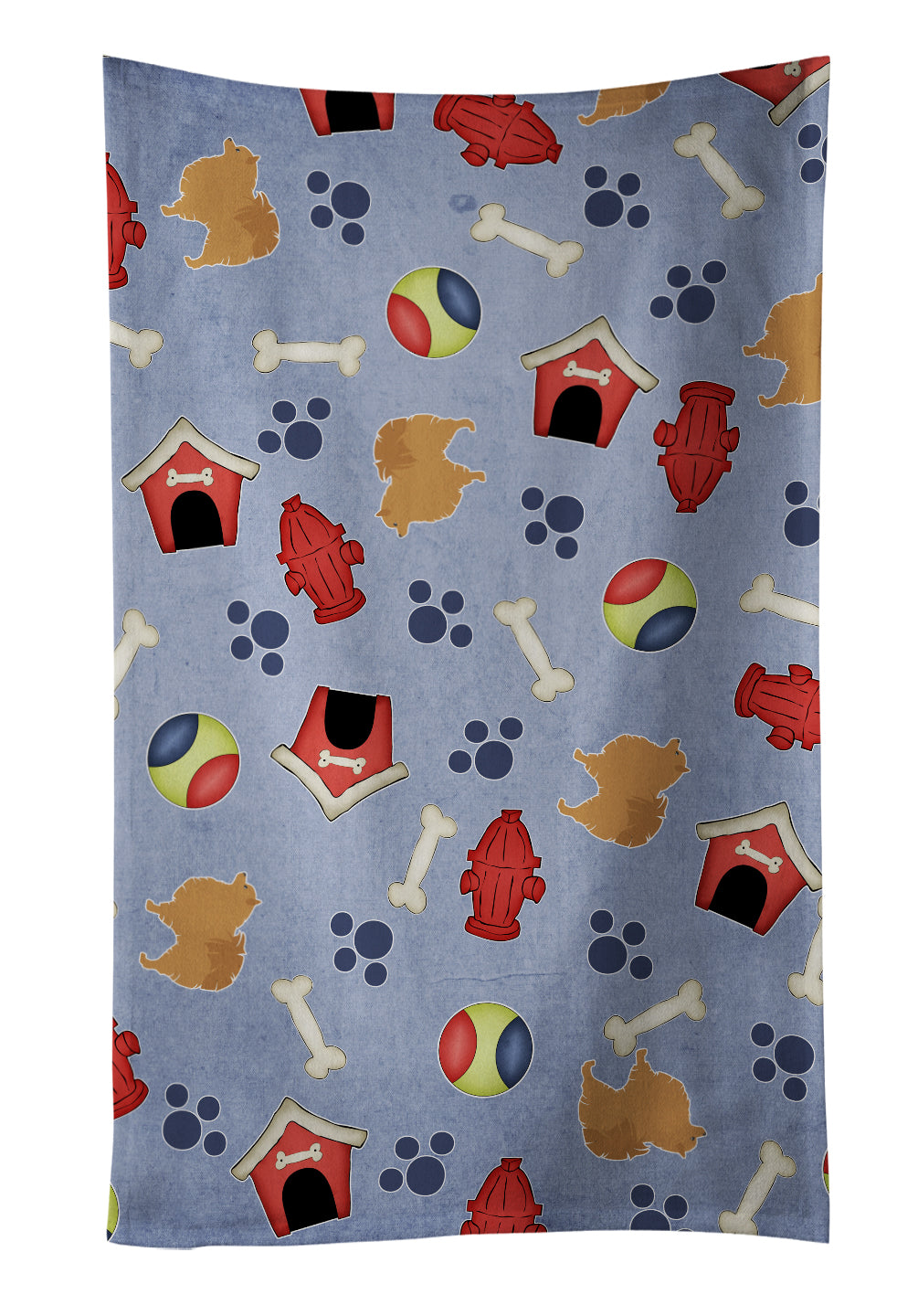 Pomeranian Dog House Collection Kitchen Towel Velour Plush Front and Cotton Loop Back Machine Washable