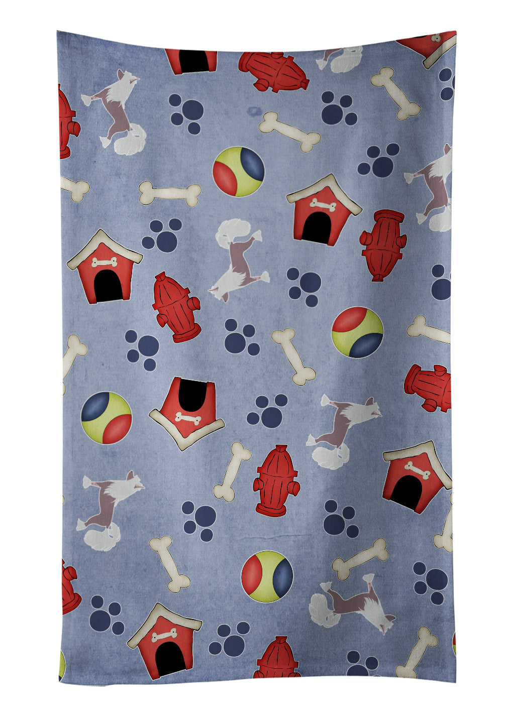 Chinese Crested Dog House Collection Kitchen Towel Velour Plush Front and Cotton Loop Back Machine Washable