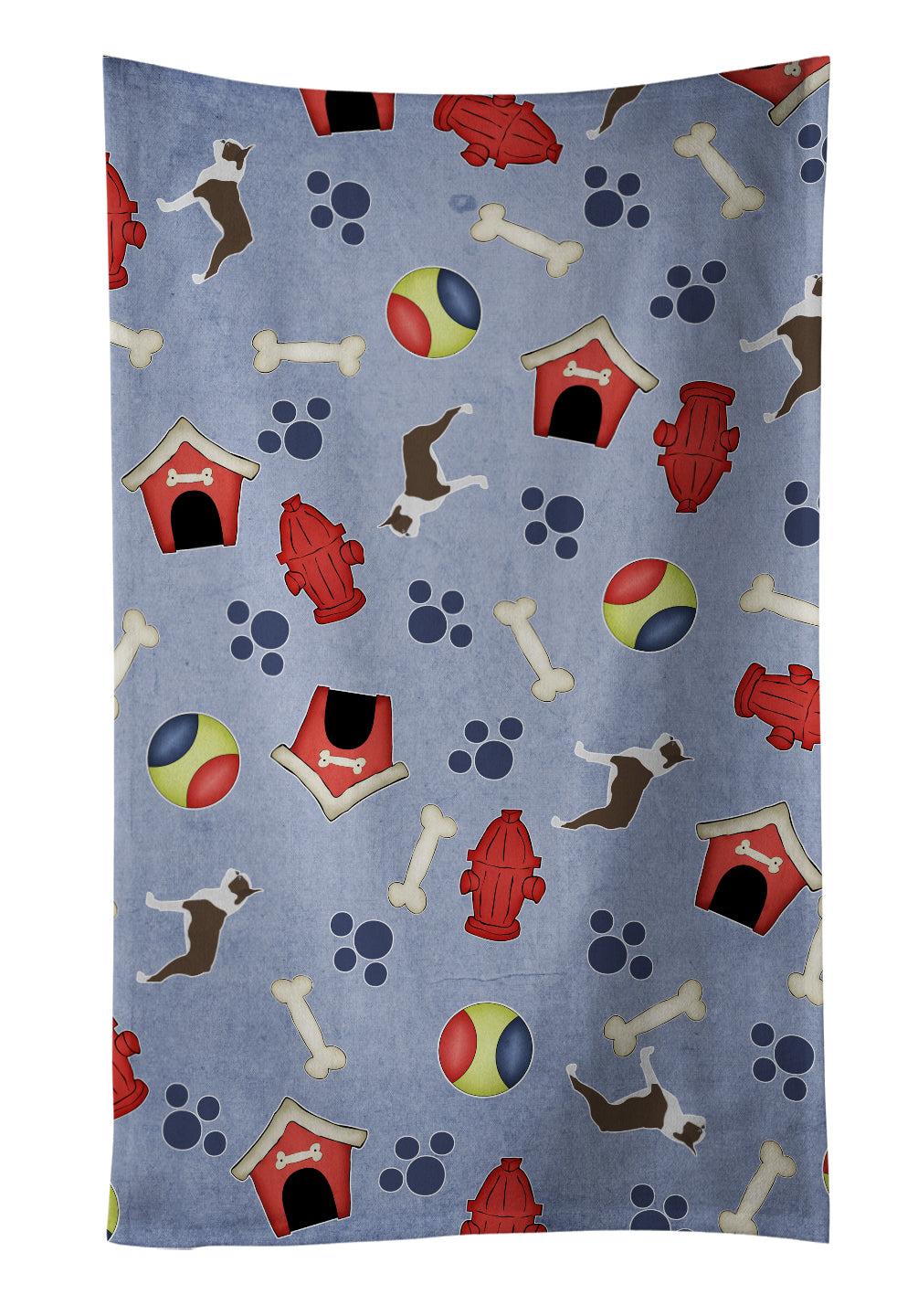 Boston Terrier Dog House Collection Kitchen Towel Velour Plush Front and Cotton Loop Back Machine Washable
