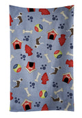 Boston Terrier Dog House Collection Kitchen Towel Velour Plush Front and Cotton Loop Back Machine Washable
