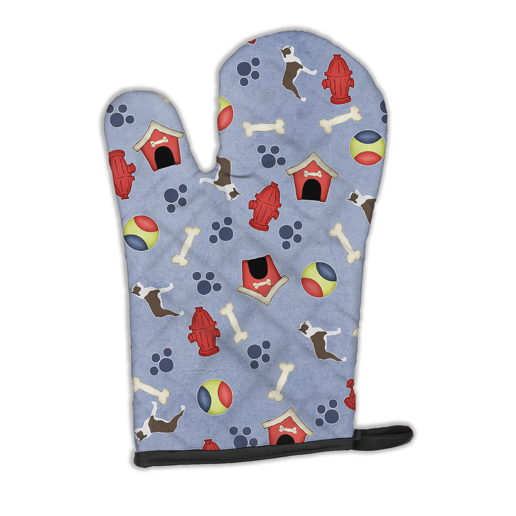 Boston Terrier Dog House Collection Oven Mitt Heat Resistant Thick Oven Mitt for Hot Pans and Oven, Kitchen Mitt Protect Hands, Cooking Baking Glove