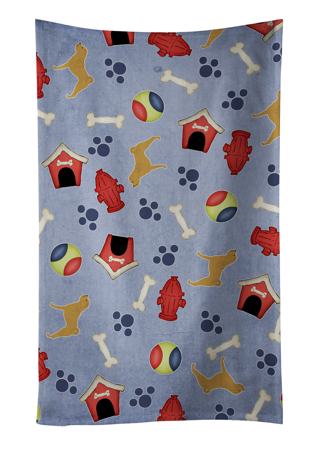 Shar Pei Dog House Collection Kitchen Towel Velour Plush Front and Cotton Loop Back Machine Washable
