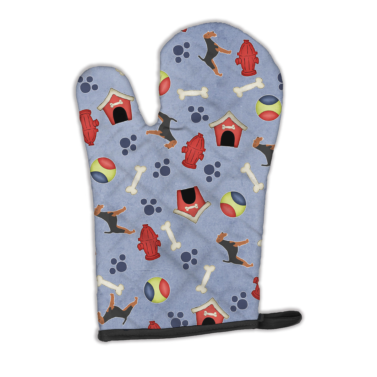 Airedale Terrier Dog House Collection Oven Mitt Heat Resistant Thick Oven Mitt for Hot Pans and Oven, Kitchen Mitt Protect Hands, Cooking Baking Glove