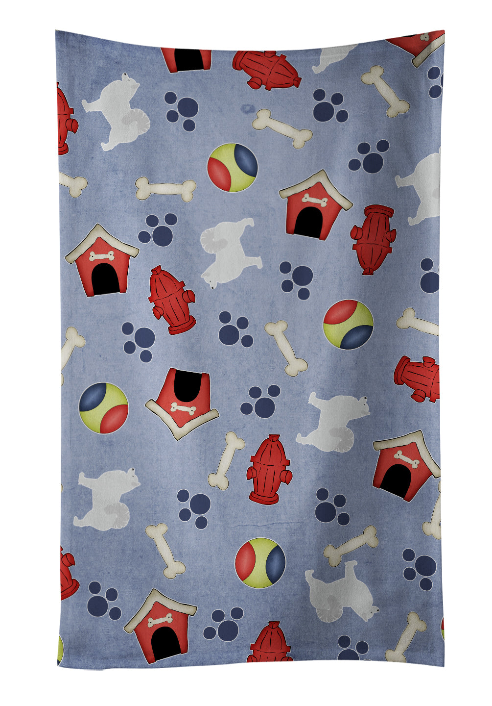 Samoyed Dog House Collection Kitchen Towel Velour Plush Front and Cotton Loop Back Machine Washable
