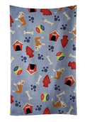English Bulldog Dog House Collection Kitchen Towel Velour Plush Front and Cotton Loop Back Machine Washable