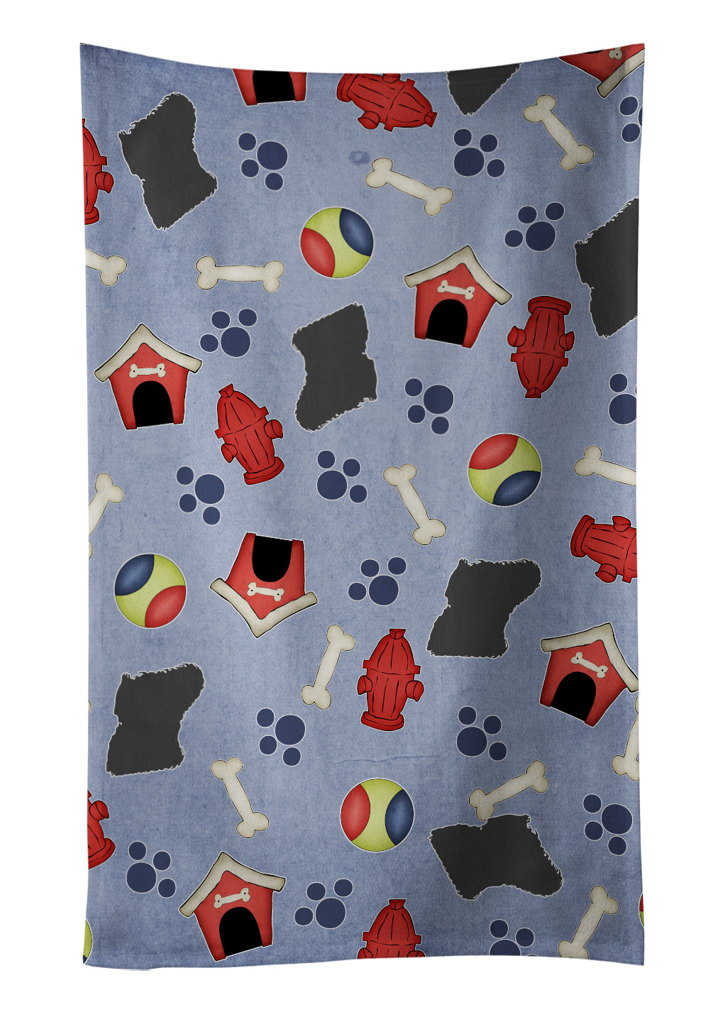 Puli Dog House Collection Kitchen Towel Velour Plush Front and Cotton Loop Back Machine Washable