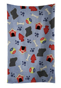 Puli Dog House Collection Kitchen Towel Velour Plush Front and Cotton Loop Back Machine Washable