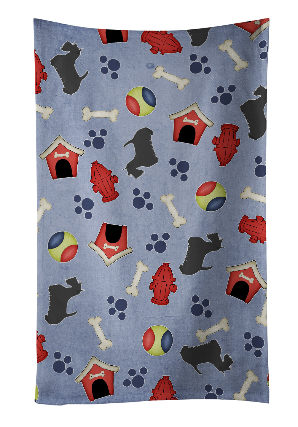 Scottish Terrier Dog House Collection Kitchen Towel Velour Plush Front and Cotton Loop Back Machine Washable