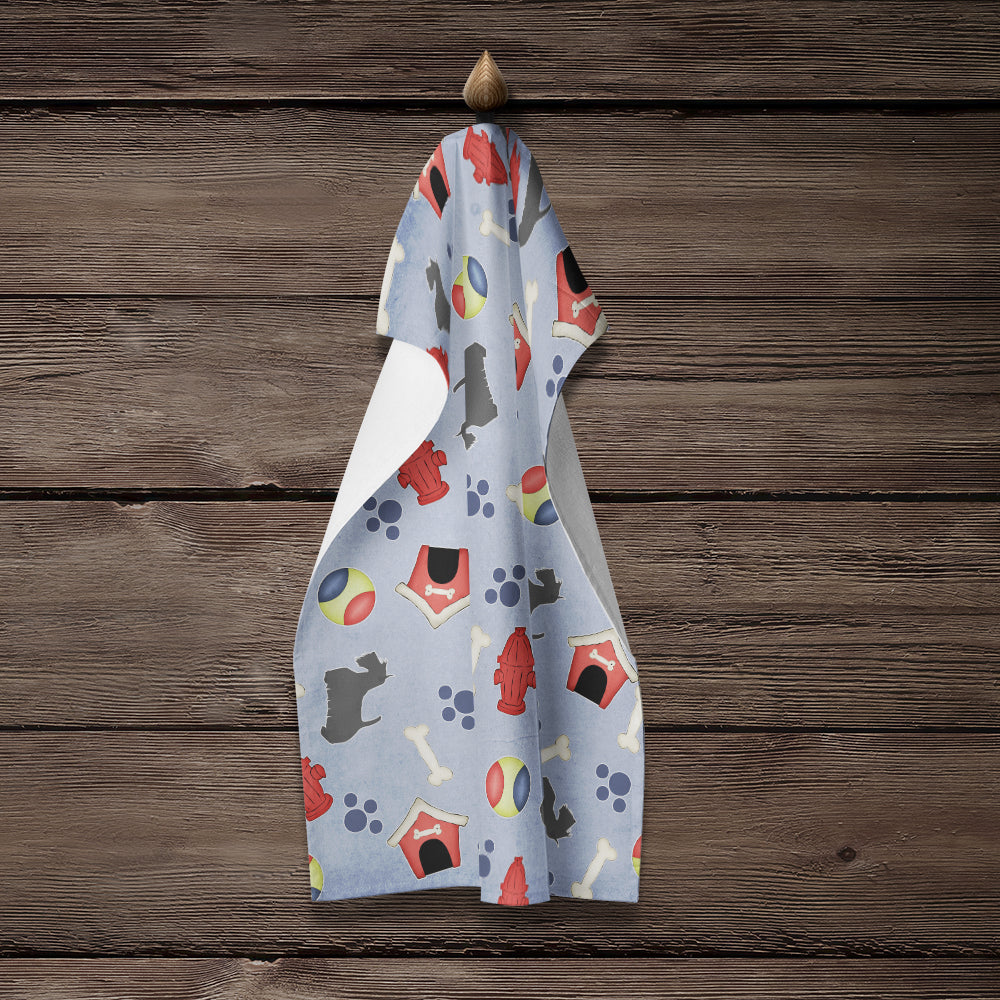 Scottish Terrier Dog House Collection Kitchen Towel Velour Plush Front and Cotton Loop Back Machine Washable