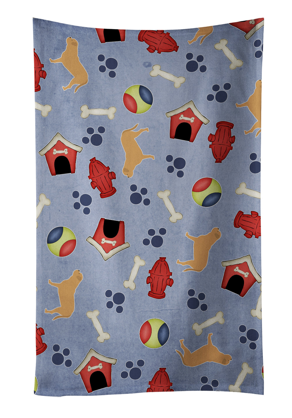 Dogue de Bordeaux Dog House Collection Kitchen Towel Velour Plush Front and Cotton Loop Back Machine Washable