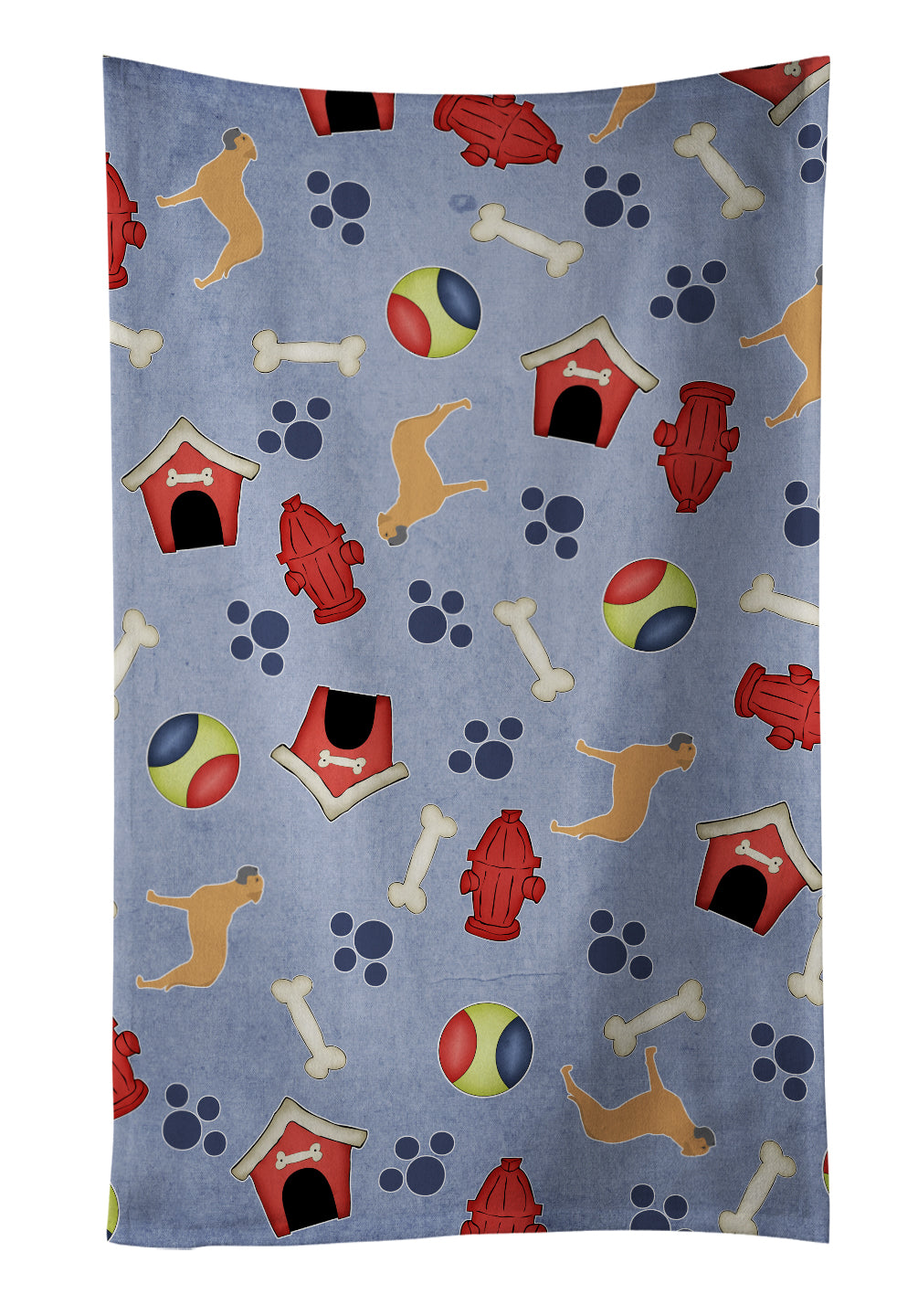 Bullmastiff Dog House Collection Kitchen Towel Velour Plush Front and Cotton Loop Back Machine Washable