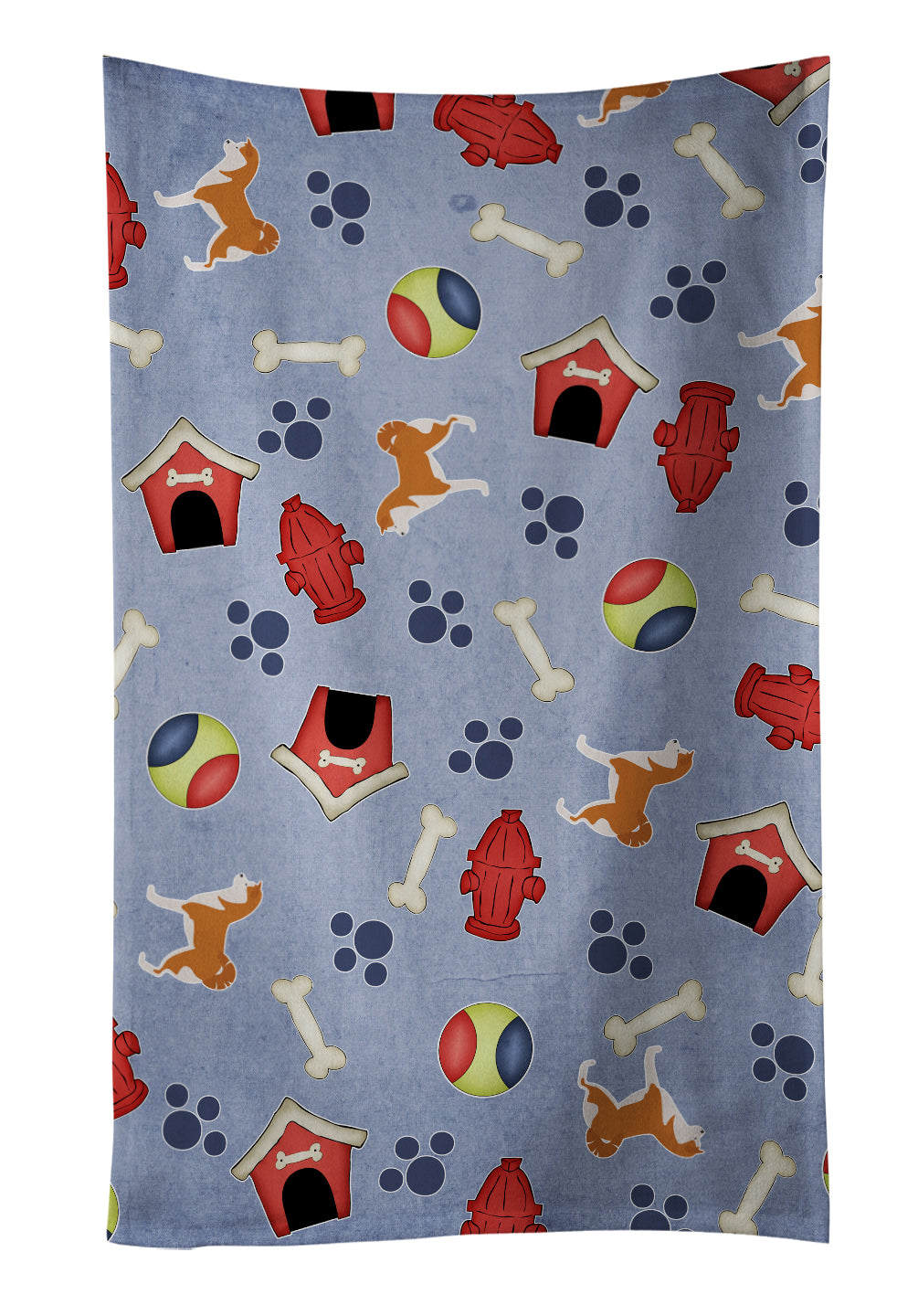 Akita Dog House Collection Kitchen Towel Velour Plush Front and Cotton Loop Back Machine Washable