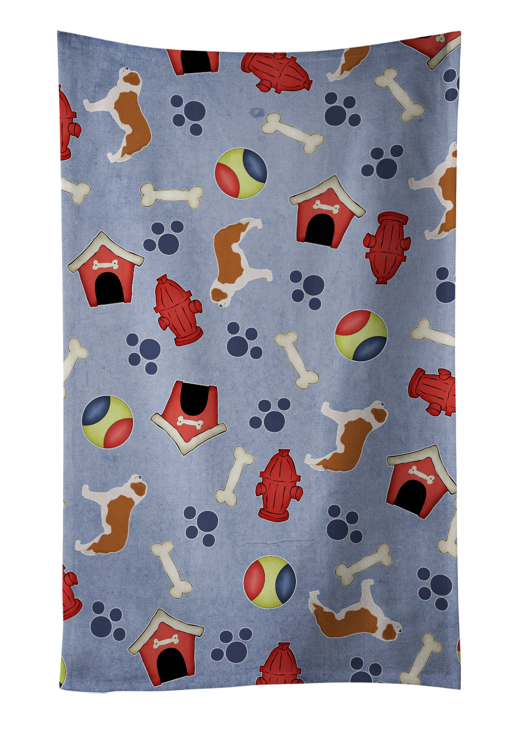 Saint Bernard Dog House Collection Kitchen Towel Velour Plush Front and Cotton Loop Back Machine Washable