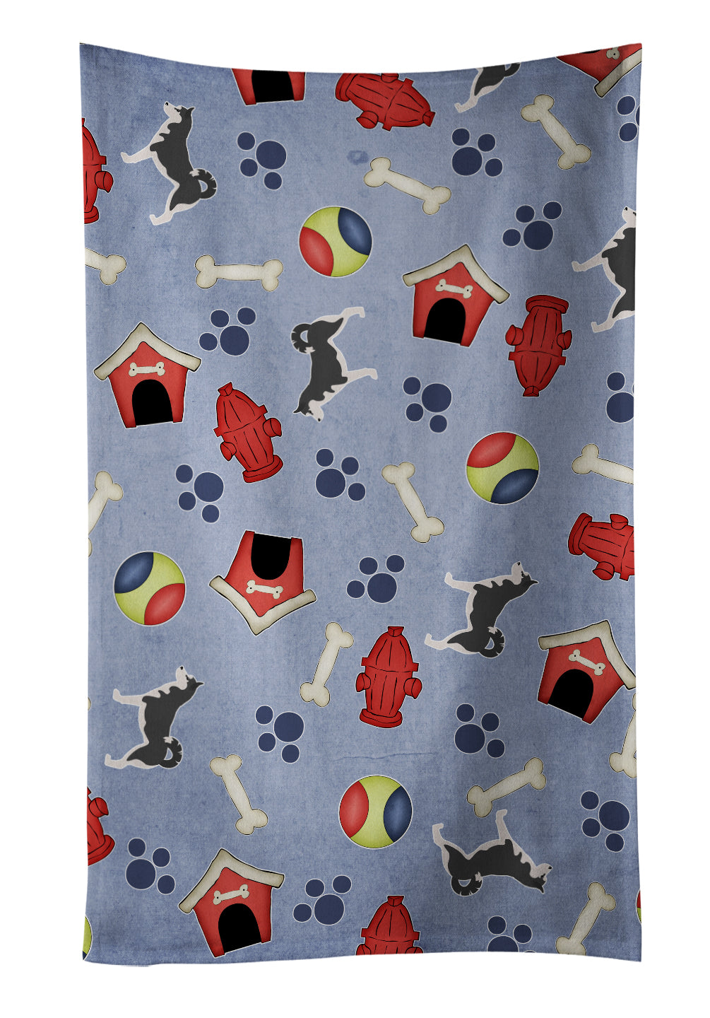Siberian Husky Dog House Collection Kitchen Towel Velour Plush Front and Cotton Loop Back Machine Washable