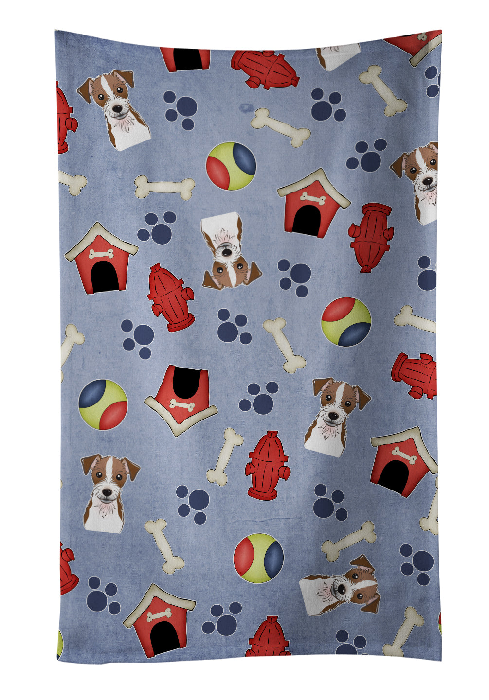 Dog House Collection Jack Russell Terrier Kitchen Towel Velour Plush Front and Cotton Loop Back Machine Washable