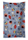 Dog House Collection Jack Russell Terrier Kitchen Towel Velour Plush Front and Cotton Loop Back Machine Washable