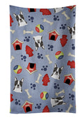 Dog House Collection Boston Terrier Kitchen Towel Velour Plush Front and Cotton Loop Back Machine Washable