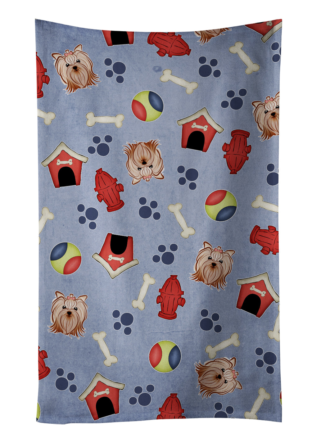 Dog House Collection Yorkie Yorkishire Terrier Kitchen Towel Velour Plush Front and Cotton Loop Back Machine Washable