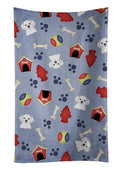 Dog House Collection Maltese Kitchen Towel Velour Plush Front and Cotton Loop Back Machine Washable