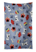 Dog House Collection Bull Terrier Kitchen Towel Velour Plush Front and Cotton Loop Back Machine Washable