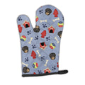 Dog House Collection Longhair Black and Tan Dachshund Oven Mitt Heat Resistant Thick Oven Mitt for Hot Pans and Oven, Kitchen Mitt Protect Hands, Cooking Baking Glove