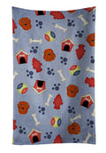 Dog House Collection Longhair Red Dachshund Kitchen Towel Velour Plush Front and Cotton Loop Back Machine Washable