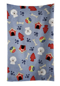 Dog House Collection Bichon Frise Kitchen Towel Velour Plush Front and Cotton Loop Back Machine Washable