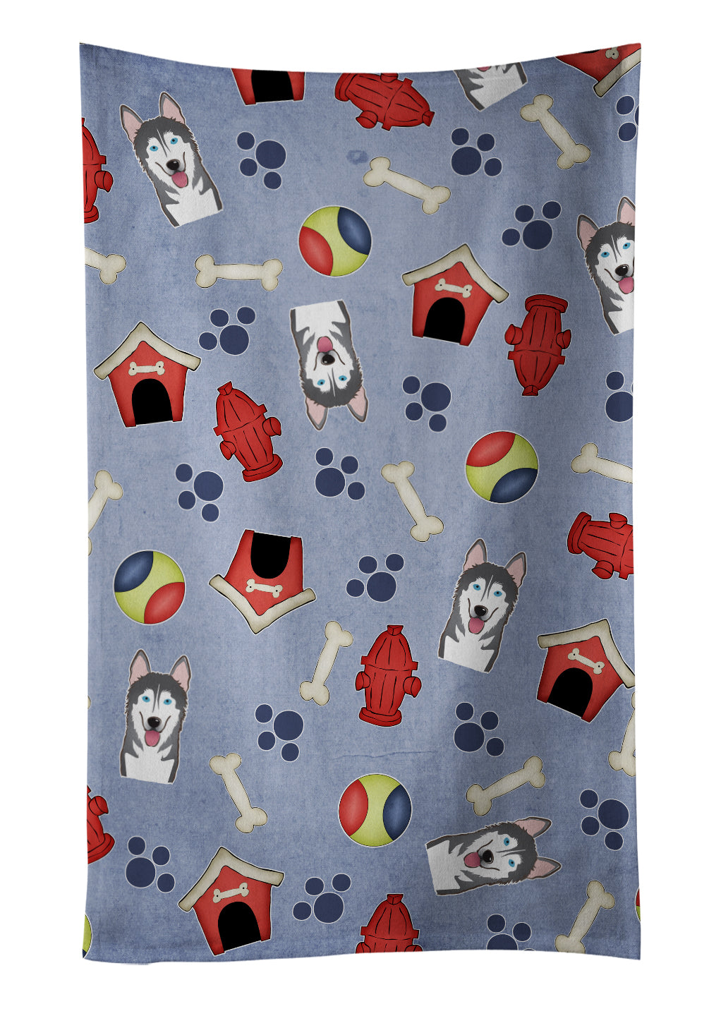 Dog House Collection Alaskan Malamute Kitchen Towel Velour Plush Front and Cotton Loop Back Machine Washable