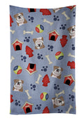Dog House Collection English Bulldog  Kitchen Towel Velour Plush Front and Cotton Loop Back Machine Washable