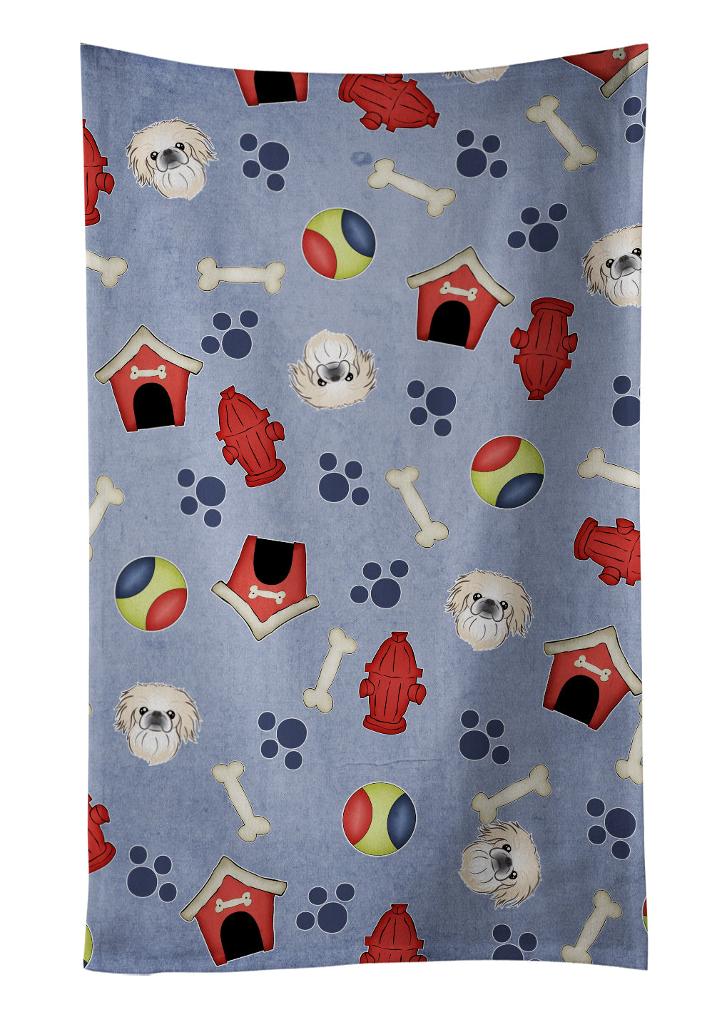 Dog House Collection Pekingese Kitchen Towel Velour Plush Front and Cotton Loop Back Machine Washable