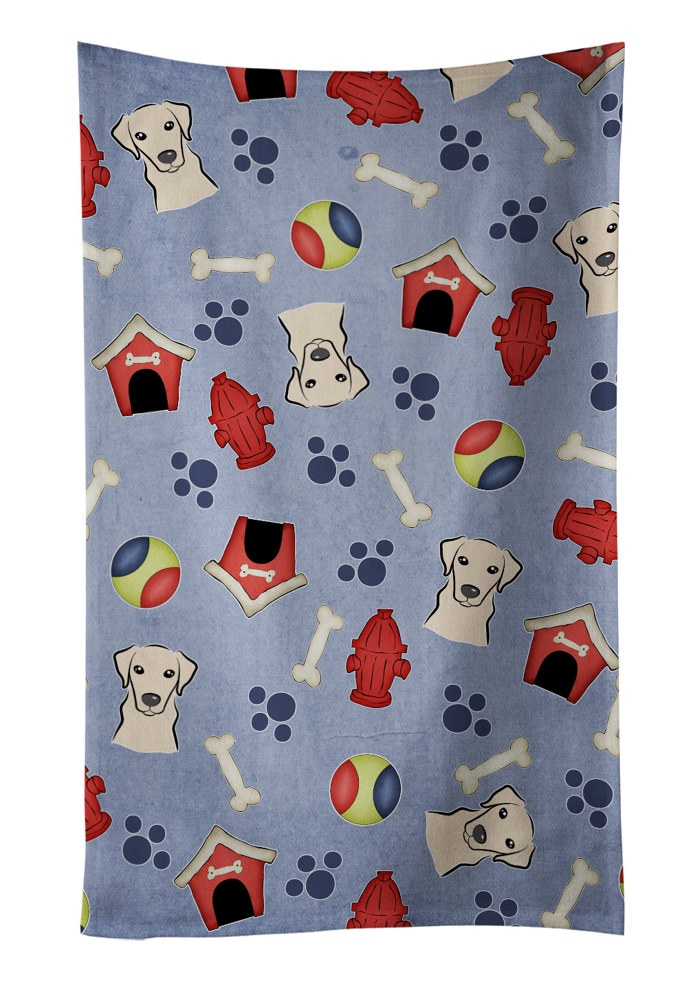 Dog House Collection Yellow Labrador Kitchen Towel Velour Plush Front and Cotton Loop Back Machine Washable
