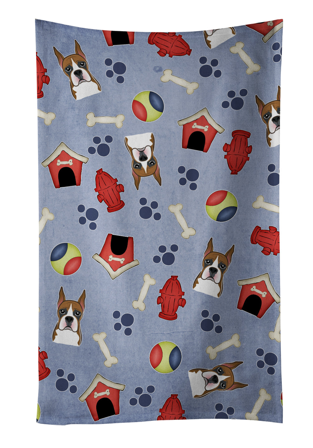 Dog House Collection Boxer Kitchen Towel Velour Plush Front and Cotton Loop Back Machine Washable
