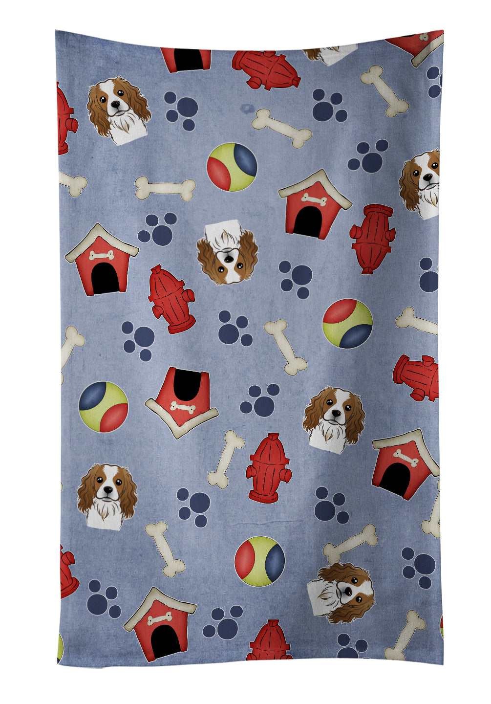 Dog House Collection Cavalier Spaniel Kitchen Towel Velour Plush Front and Cotton Loop Back Machine Washable