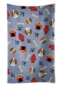 Dog House Collection Cavalier Spaniel Kitchen Towel Velour Plush Front and Cotton Loop Back Machine Washable