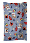 Dog House Collection Shiba Inu Kitchen Towel Velour Plush Front and Cotton Loop Back Machine Washable