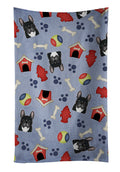 Dog House Collection French Bulldog Kitchen Towel Velour Plush Front and Cotton Loop Back Machine Washable