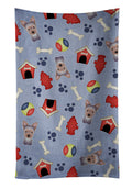 Dog House Collection Yorkie Puppy Kitchen Towel Velour Plush Front and Cotton Loop Back Machine Washable